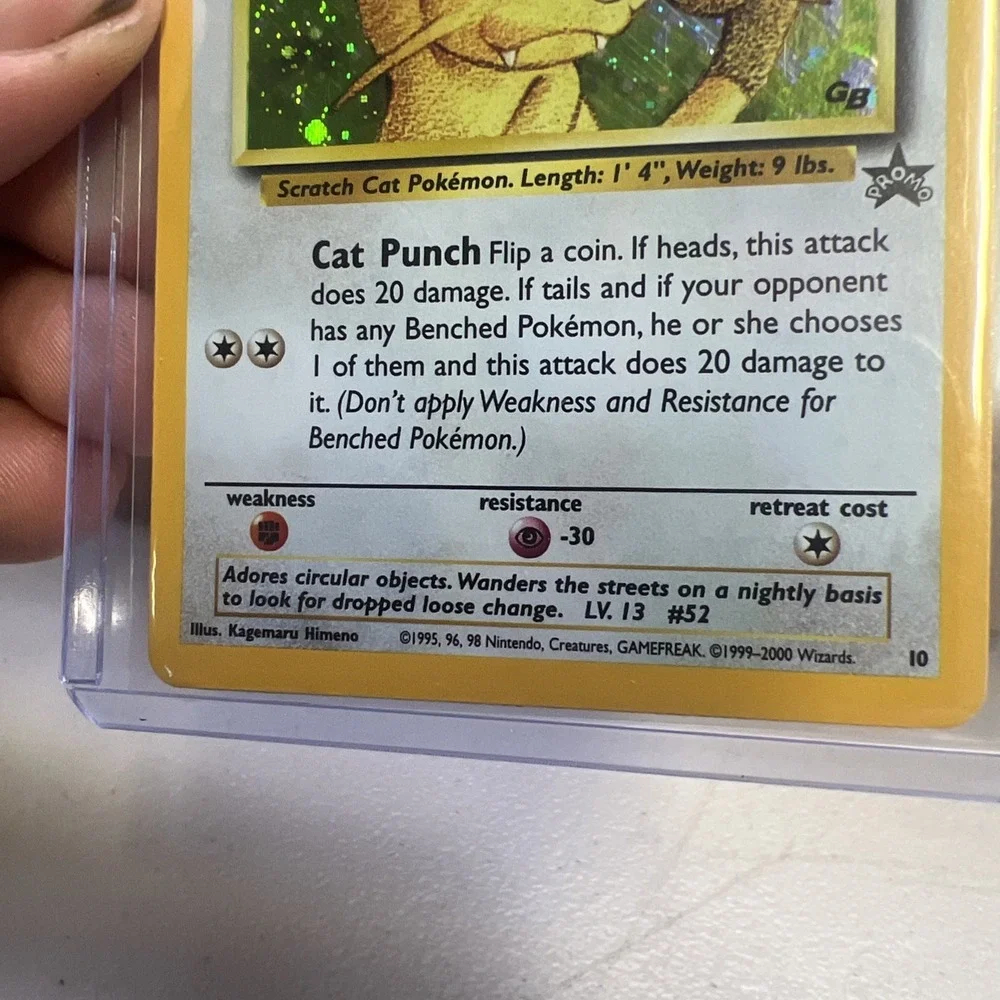 Pokémon  Meowth 10/53 Wotc Promo Holo 50 HP Basic Card English